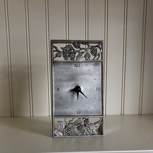 Artistic Silver Floral Wall Clock